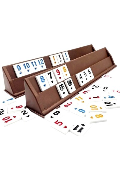 ANGMAD Joc Remi (rummy) ANGMAD, 4 table din lemn masiv 53,5x13x10 cm, piese p...