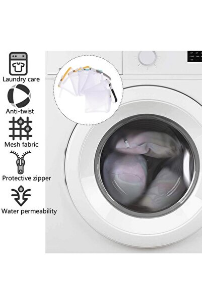 OEM et 12 mini saci de rufe pentru mașina de spălat și uscătorul de rufe cu fermoar,12x12cm