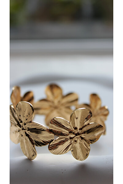 nevamor ÇİÇEKLİ MODEL GOLD KELEPÇE BİLEZİK