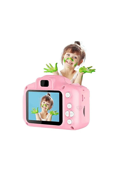 Dijital Fotoğraf Makinesi Çocuk Mini 1080p Pembe ve Mavi renk seçenekleriyle