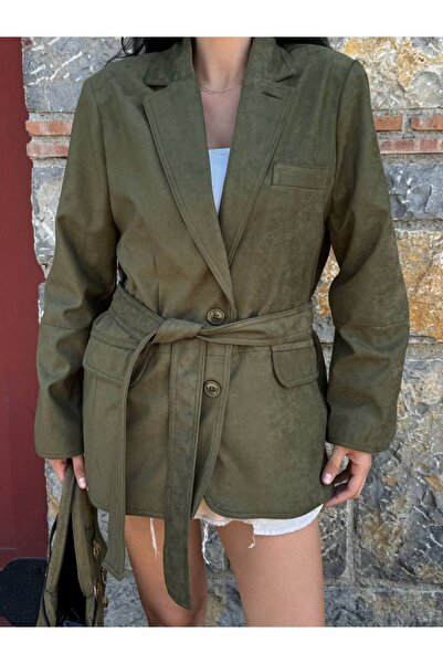 Friday Mood Women's Lacing Detailed Suede Jacket