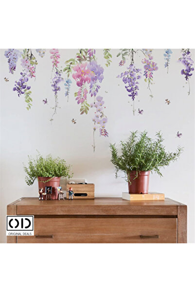 ORIGINAL DEALS Autocolant decorativ adeziv pentru pereți - Flori de glicină mov