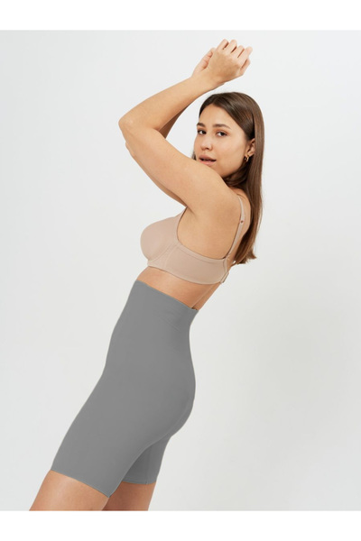 MİSTİRİK Porfy Model Laser Cut 5 Zone Fitted Extra Tight Corset Gray Color096