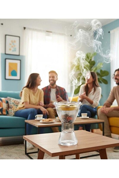 Generic مبخرة زجاجية شفافة بتصميم عصري