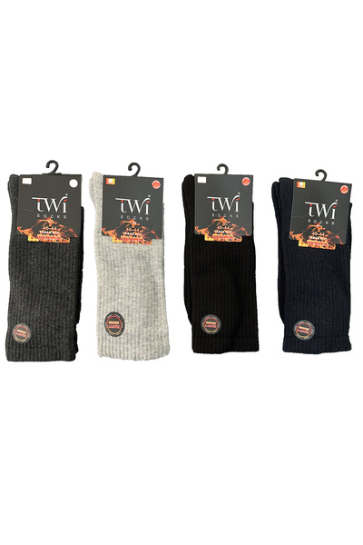 REMSA Unisex 40-44 Χειμερινές θερμικές κάλτσες με επένδυση στο κάτω μέρος των ποδιών 4-συσκευασία TWİ-02-4-συσκευασία Μαύρο Ναυτικό Μπλε Ανθρακί Γκρι