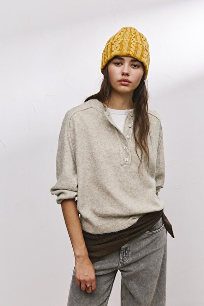 Pull & Bear Dikişli düğmeli kazak