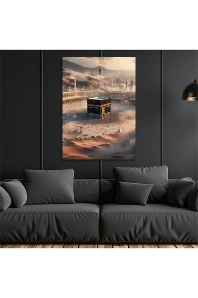 seninürünün Gerçek Cama Baskı Dikey Dini Temalı Cam Tablo 270 Tekli D244