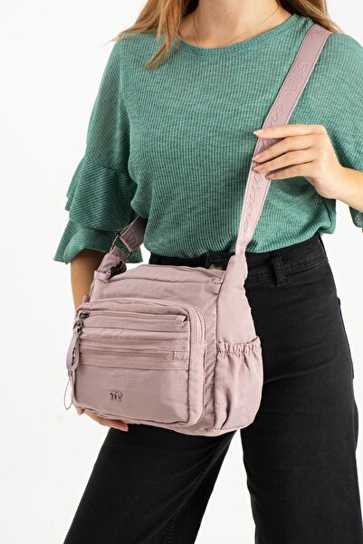 571 Collections Çanta Soft Textured Ultra-Lightweight, Waterproof Polyamide Fabric Shoulder Bag Pink Model: (571-13-14D)