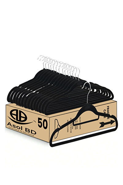 AsolBD شماعة مخملية متينة عالية الجودة مع خطاف دوار 360 درجة، شماعات ملابس مت...