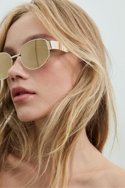 Stradivarius Metal mirrored sunglasses