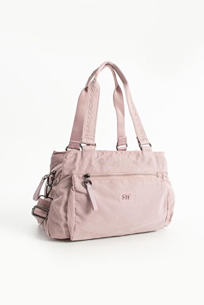 571 Collections Çanta Soft Textured Ultra-Lightweight, Waterproof Polyamide Fabric Shoulder and Arm Bag Pink Model: (571-13-14F)