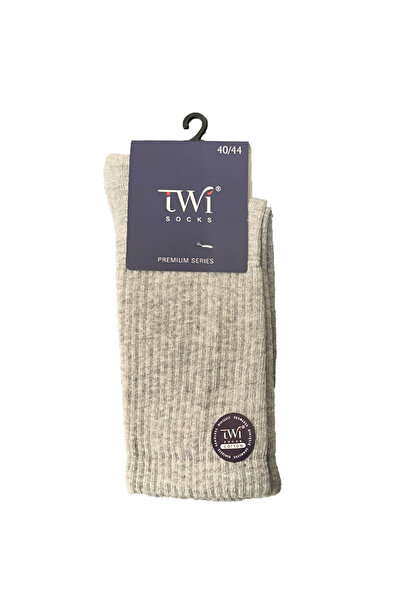 REMSA Unisex 40-44 Κάλτσες από βαμβάκι χωρίς ραφή με λεπτομέρεια φιτίλι, μονό πακέτο TWİ-03-T-Grey