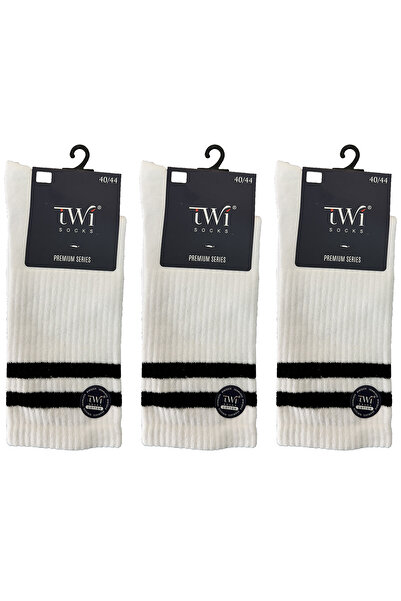 REMSA Unisex 40-44 Cotton Socks 3 Pack Twi̇-03-3 Pack White