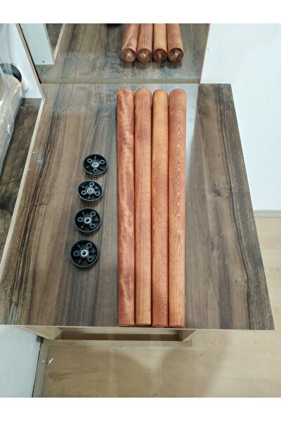 yılmaz ahşap 42cm 4-Piece Natural Wood-Oak Table Legs