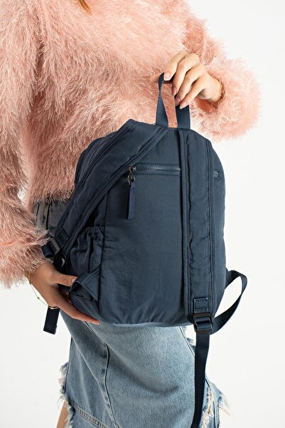 571 Collections Çanta Yumuşak Dokulu Ultra Hafif, Su Geçirmez Polyamid Kumaş Sırt Çantası Lacivert Model: (571-13-14A)