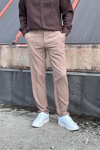 inpool Erkek, bel lastikli, dokuma kadife, Regular-Fit, Old Money Culture, pantolon 305