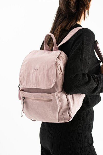 Çanta Trend Soft Textured Ultra-Lightweight, Waterproof Polyamide Fabric Backpack Navy Blue Model: (571-13-14B)