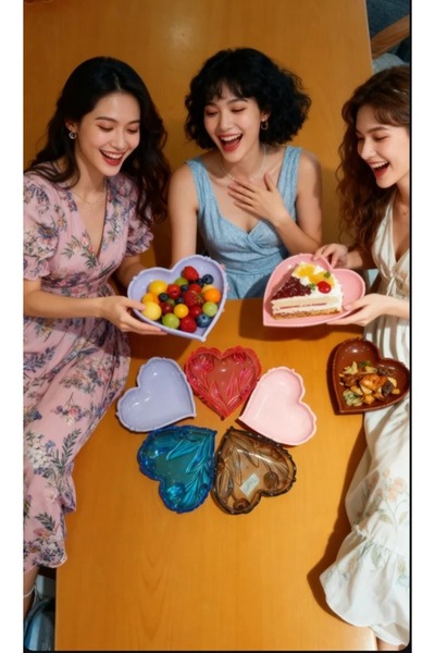 Ark Plastik Tabak Kalp Şeklinde 15 cm