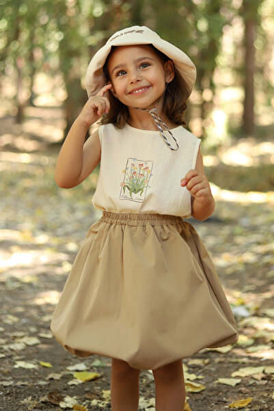 Mioma Kids Balloon Skirt Milk Coffee