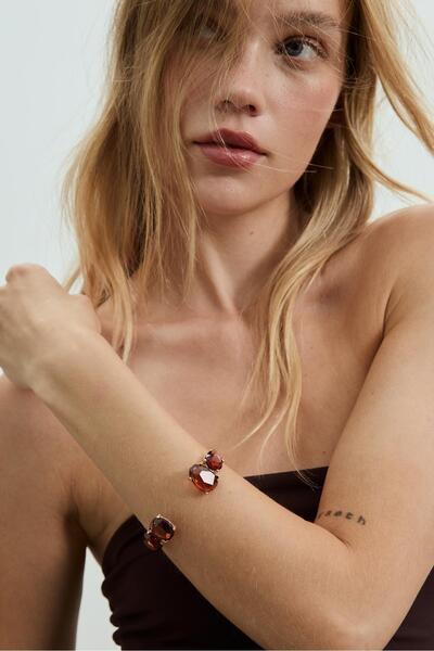 Stradivarius Rigid rhinestone bracelet