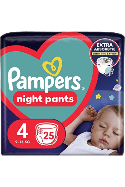Pampers Scutece chiloțel de noapte Night Pants, numărul 4, 9-15 kg, 25 buc