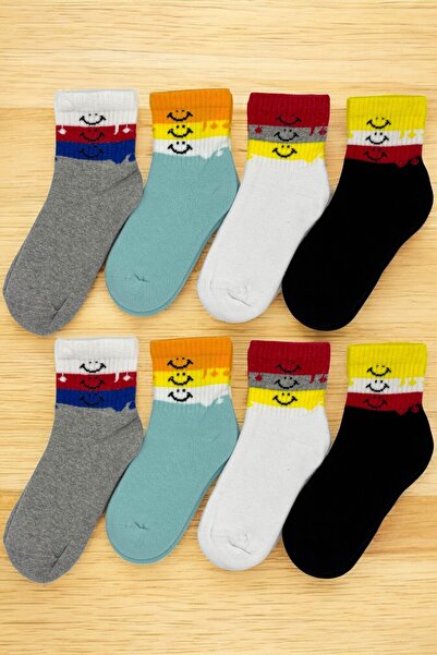 ZENGİN 8 чифта детски чорапи с шарки, без шевове, дебели зимни кърпи