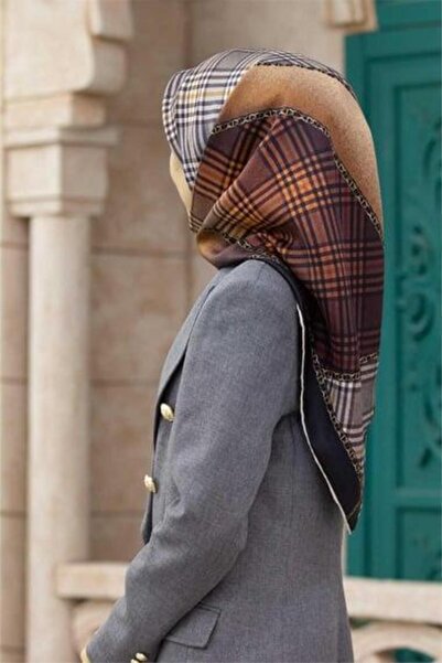 Vissona Μεταξωτό μαντήλι Tivil 50786 - 4 - 0006 - 0015 Πορτοκαλί καρό σχέδιο