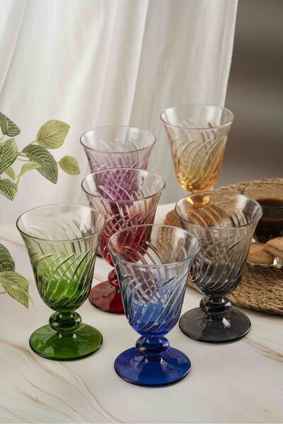 crystalhome 6 lı Kahve Yanı Su Kadehi