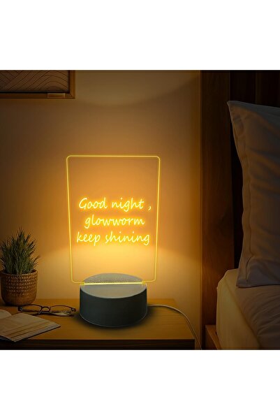 DOME DIY LED Night Light Message Board - Creative 3D Writing Lamp with Reusable Acrylic Board and USB Pow