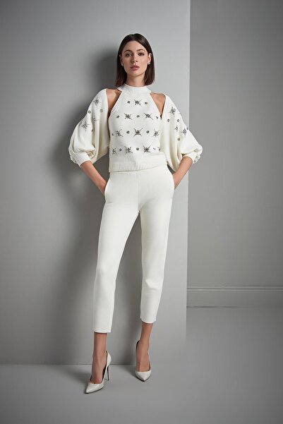 JOIN US Χειροποίητη πλεκτή ζακέτα με πέτρα