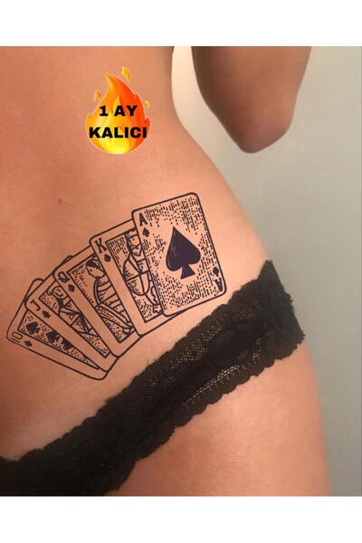 Mecit Tuhafiye 1 AY KALICI POKER KAĞITLARI KOL BİLEK İÇİN GEÇİCİ DÖVME