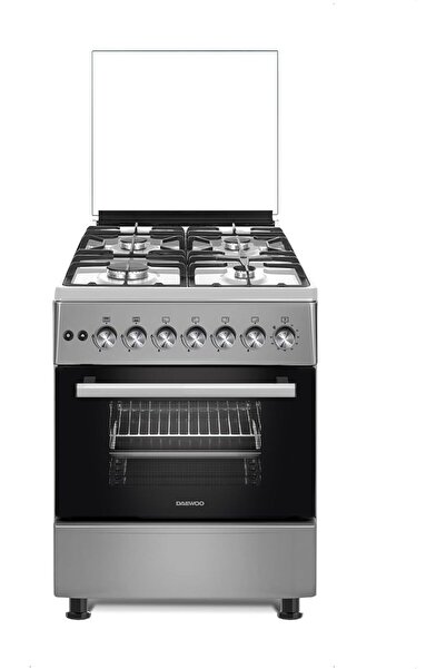 Daewoo Gas Cooker 60x60 cm - 4 burner with Cast Iron Support, Manual Ignition...
