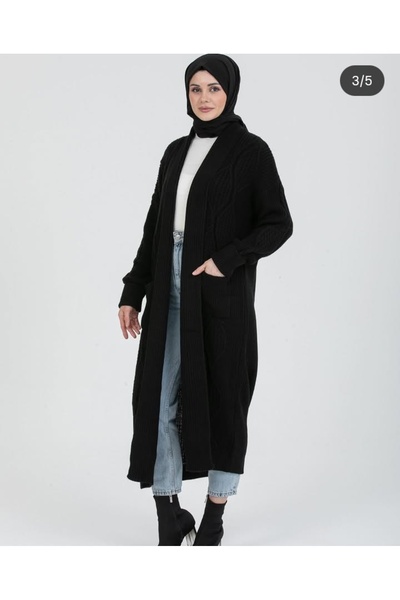 FUNDA Fashion سترة نسائية محبوكة بنمط شبكي مع جيوب