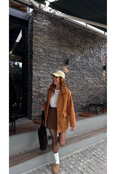 MADAME MELEK Zr Model Brand Teddy Coat