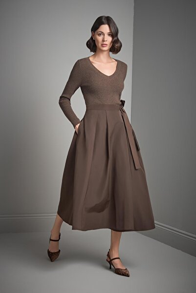 JOIN US V-Neck Brown Knitwear Sweater