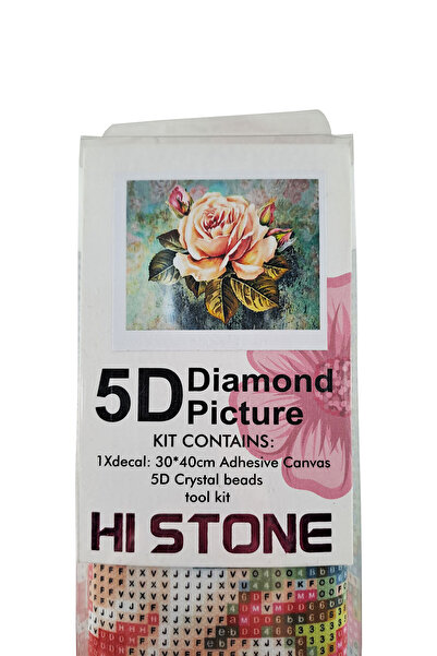 histone 5D Elmas Taş İşleme Kiti 30x40 cm Gül Desen