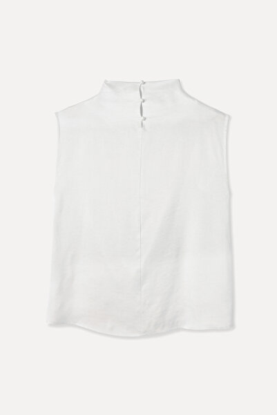 Mudo Stand Collar Sleeveless Bluz