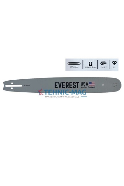 Everest Bara de drujbă 45 cm, pas .325, 1.3 mm - Lanț 72 dinți -