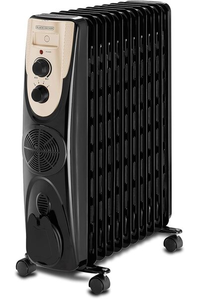 Black&Decker Black & Decker 2500W 11 Fin Oil Radiator Heater with Fan Forced Black OR011FD-B5 2 Years Warranty
