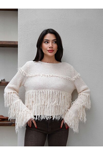 ESRAHELVACI Fringed Casual Knitted Sweater