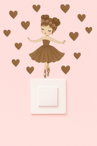 telaşe memuru ملصق فوق المقبس - ملصق حائط لغرفة الأطفال - ملصق فوق المقبس على...