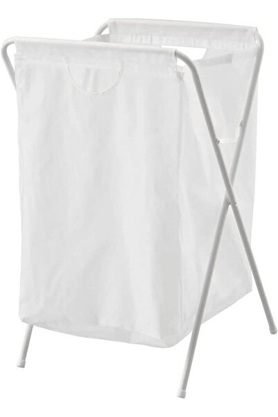 Biki Foldable Laundry Basket with Holder 64x43x41cm White