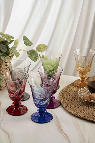 crystalhome 6 قطع كوب ماء بجانب القهوة