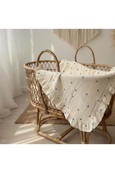 Doray Organic بطانية من الموسلين بأربع طبقات |   نمط القلب |   دي إل بي 1010