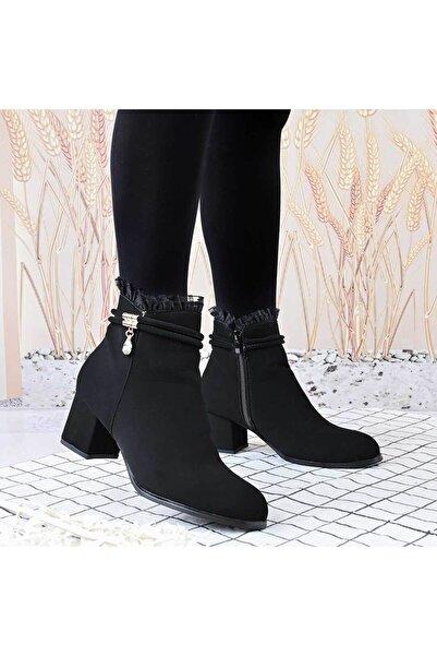 Tmall Ghete de damă până la gleznă, confecționate din piele întoarsă cu inter...