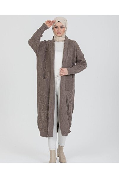 FUNDA Fashion سترة نسائية محبوكة بنمط شبكي مع جيوب