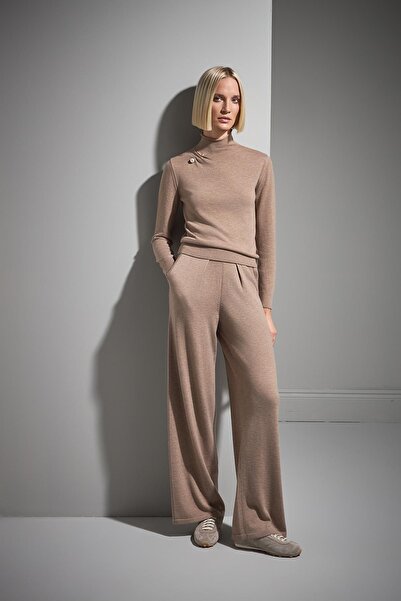 JOIN US Pearl Piercing Detailed Beige Knitwear Sweater