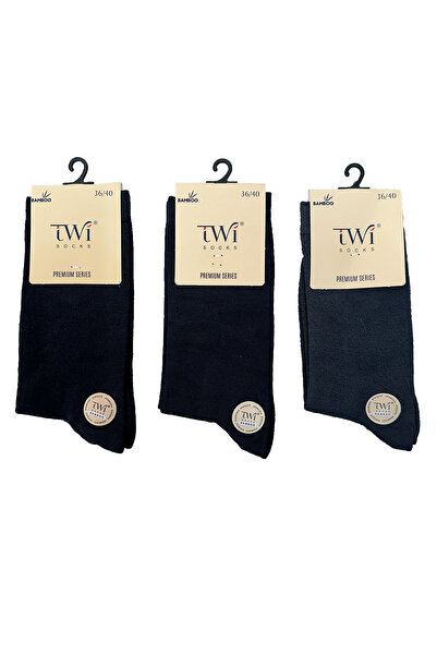 REMSA Дамски безшевни памучни чорапи 36-40, 3 чифта TWİ-04-3lü Черно, тъмно синьо, антрацит
