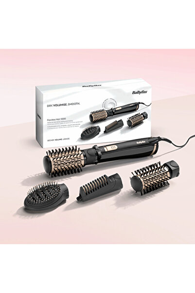 BABYLİSS Rotating Brush Flawless Hair 1000W + 4 Accessories AS964ROE