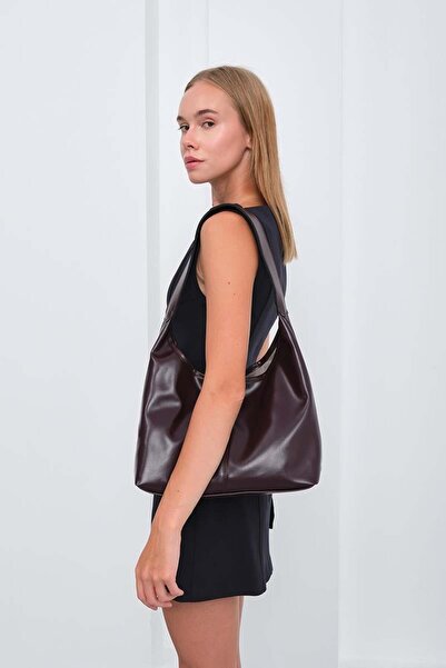 Shule Bags Gina Vintage Leather Shoulder Bag Plum